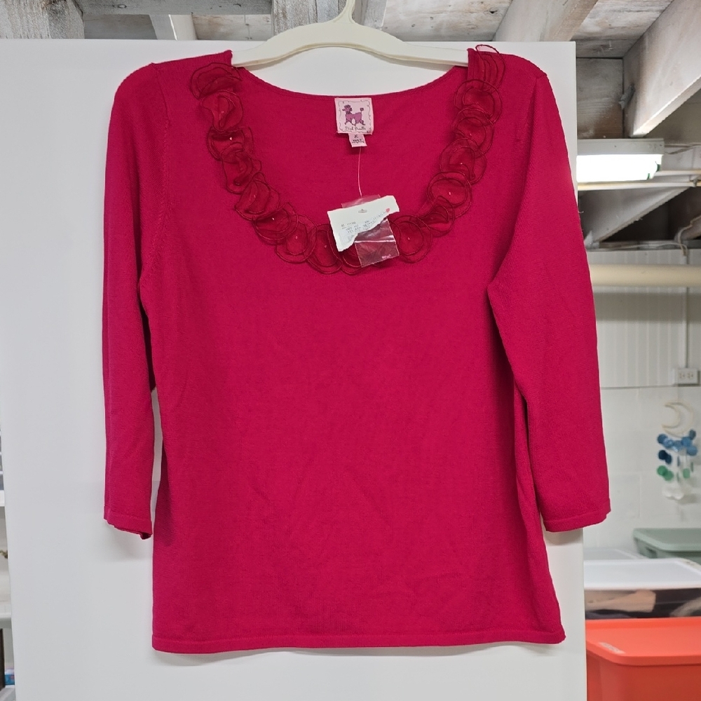 Pink Poodle Sweater Top